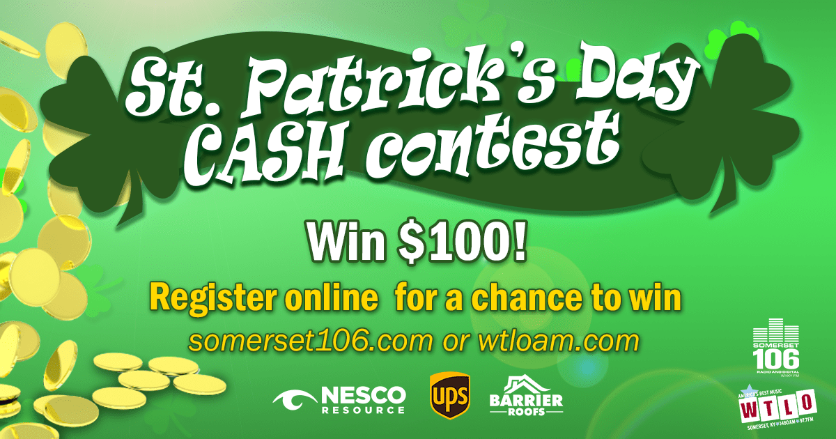 St. Patrick's Day Cash Contest - Enter to win $100 Cash